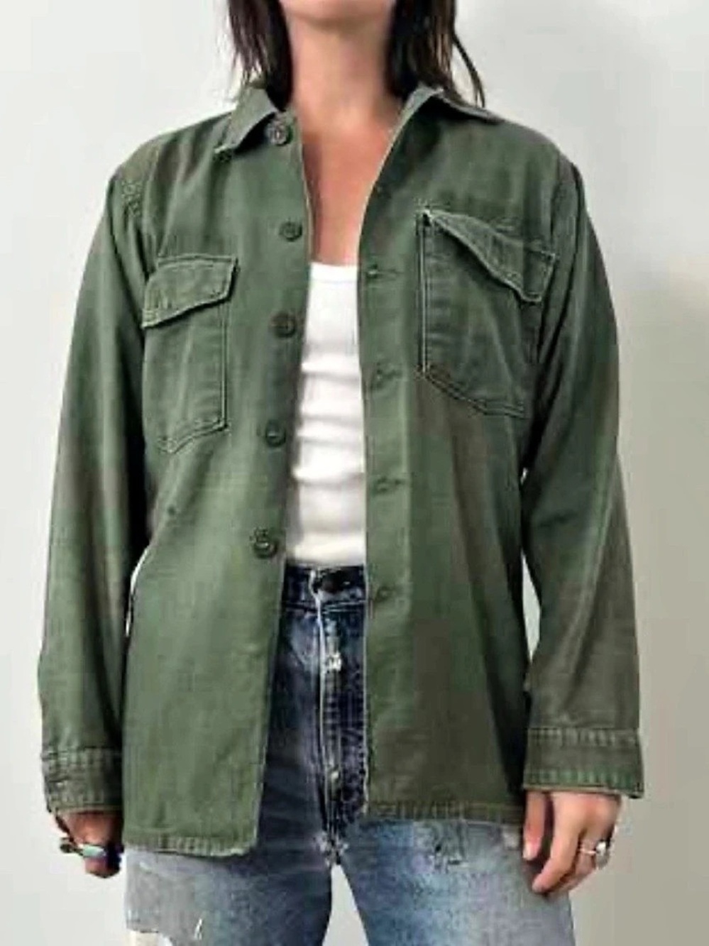 Levis Olive Green Utility Jacket in Green